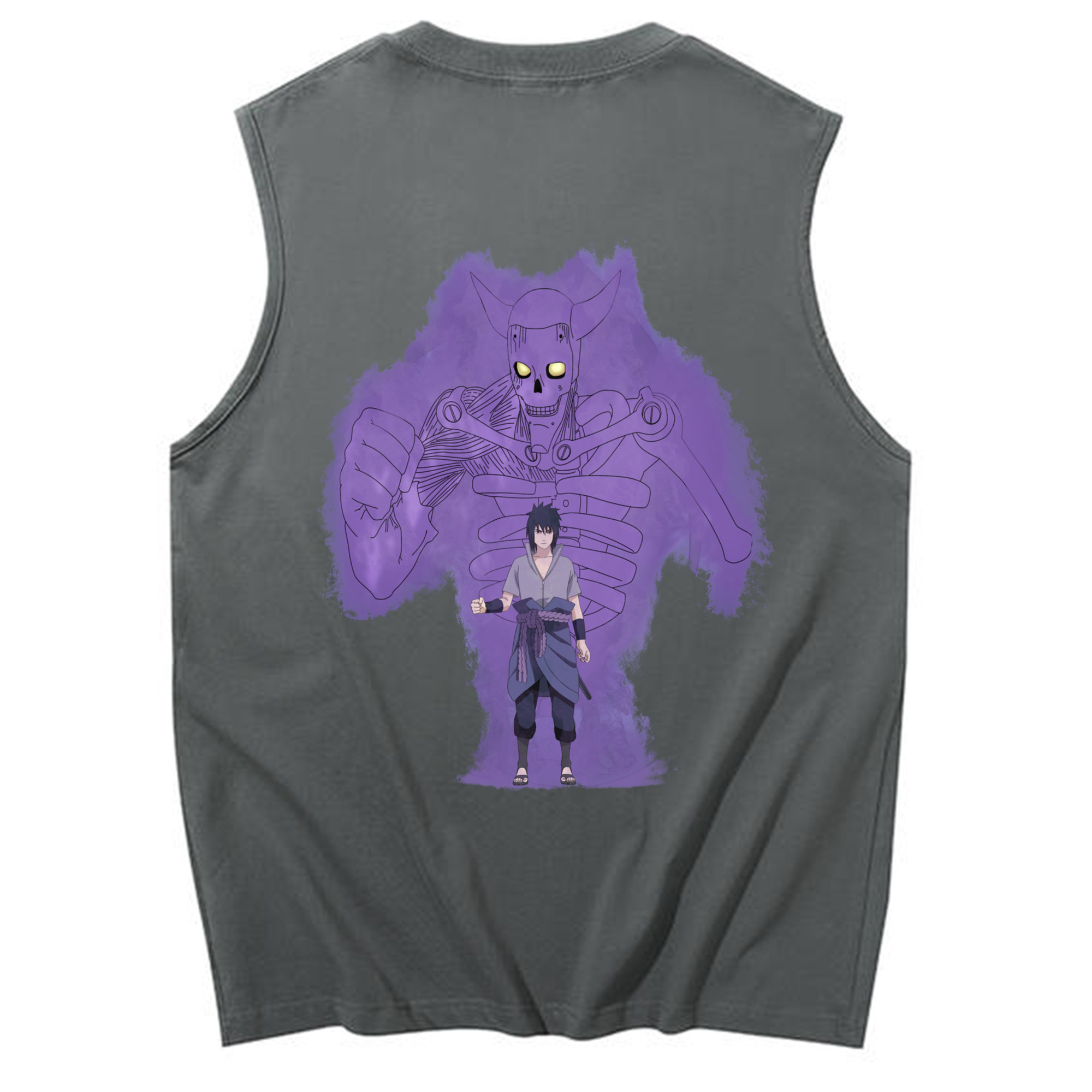 （画像用） NARUTO -ナルト- うちは サスケ Uchiha Sasuke コットン100％タンクトップ（背面プリント）